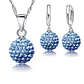 Conjunto Esfera Cristal Azul Plateado - Miniatura 1
