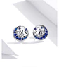 Aros Plata 925 Gato en Luna Azul - Miniatura 6