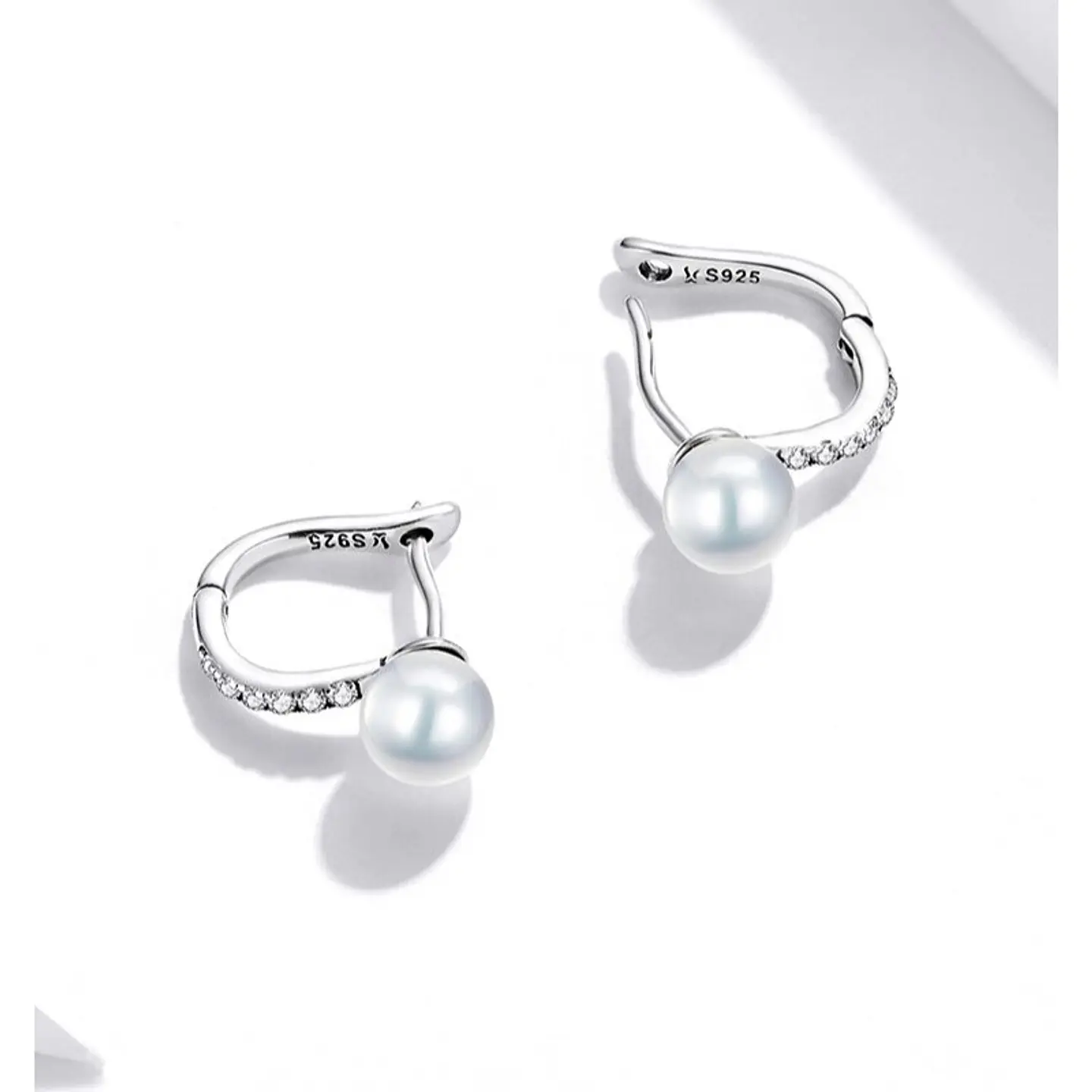 Aros Plata 925 Argolla Perla 5