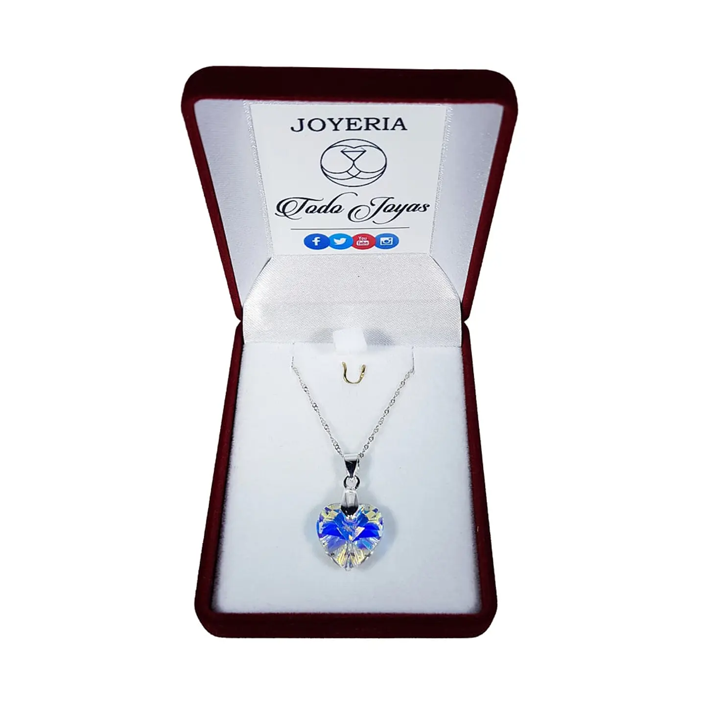 Collar Plata 925 Cristal 14mm Aurora Boreal  2