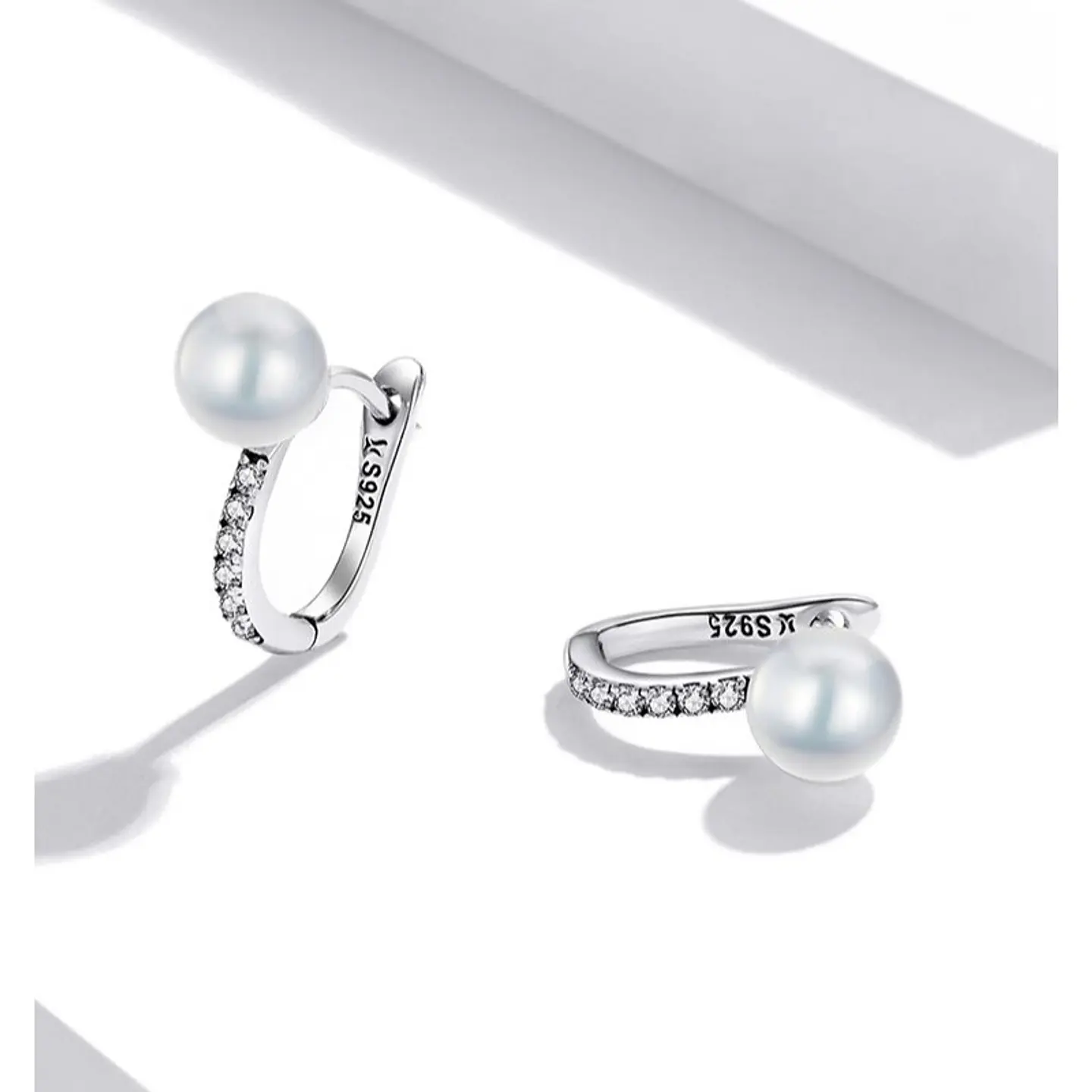 Aros Plata 925 Argolla Perla 6