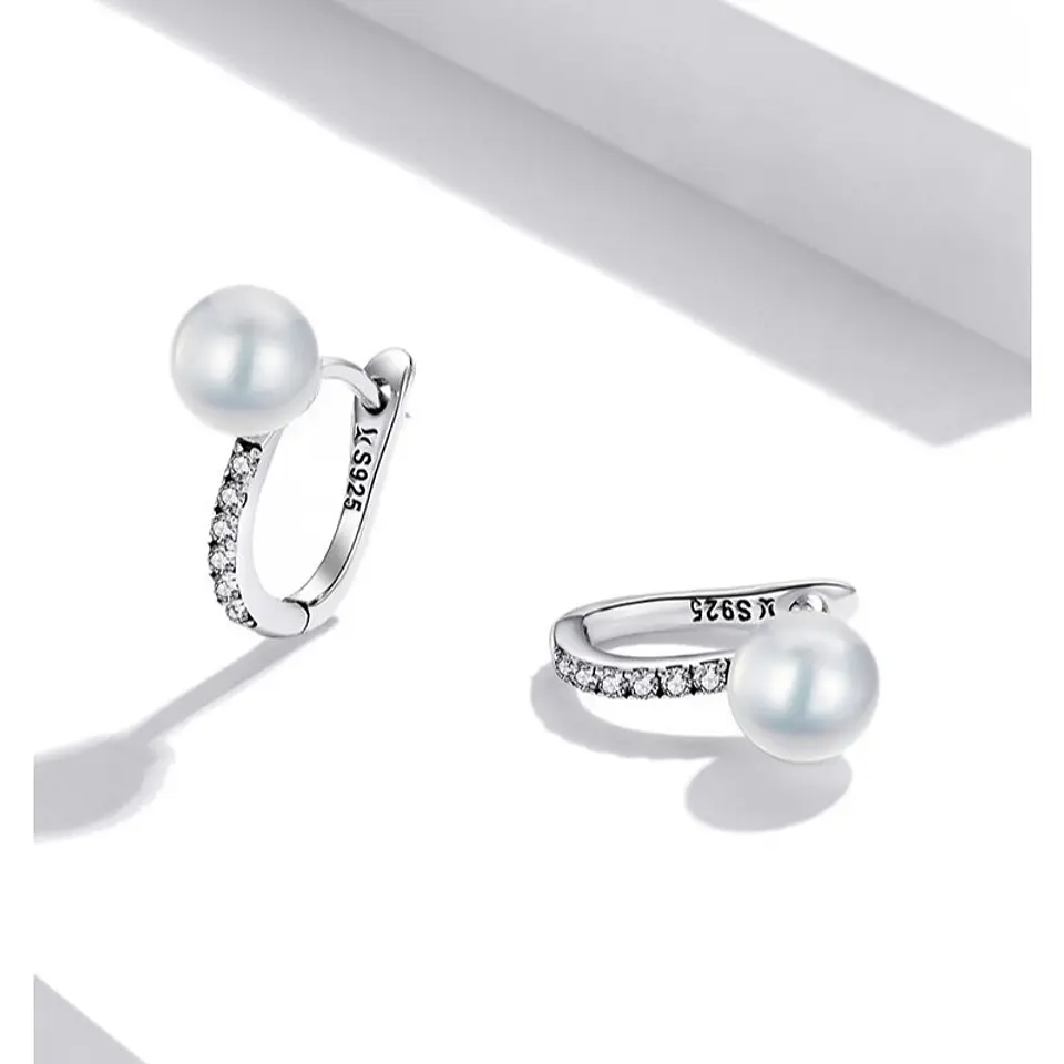 Aros Plata 925 Argolla Perla 6