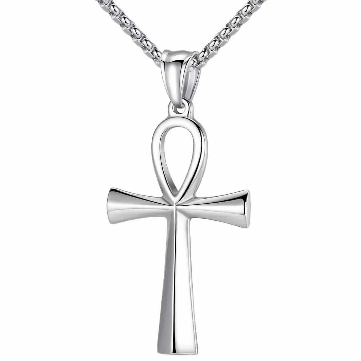 Cruz Egipcia Ankh Acero 50mm Con Cadena 60cm 1