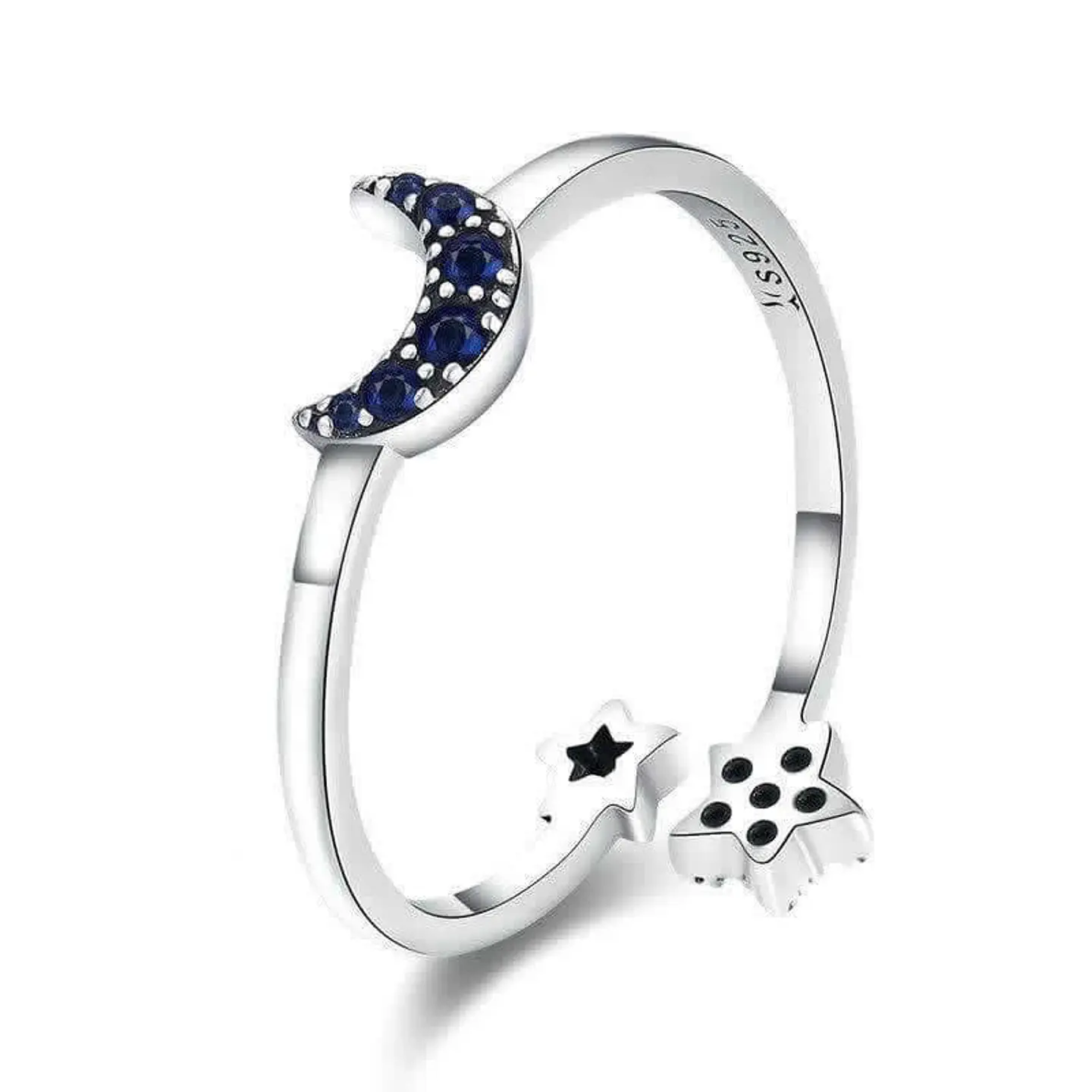 Anillo Plata 925 Luna Azul y Estrellas 1