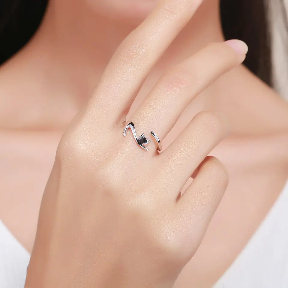 Anillo Plata 925 Forma de Gato 3