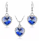 Conjunto Collar Aros Titanic Corazon Oceano - Miniatura 1