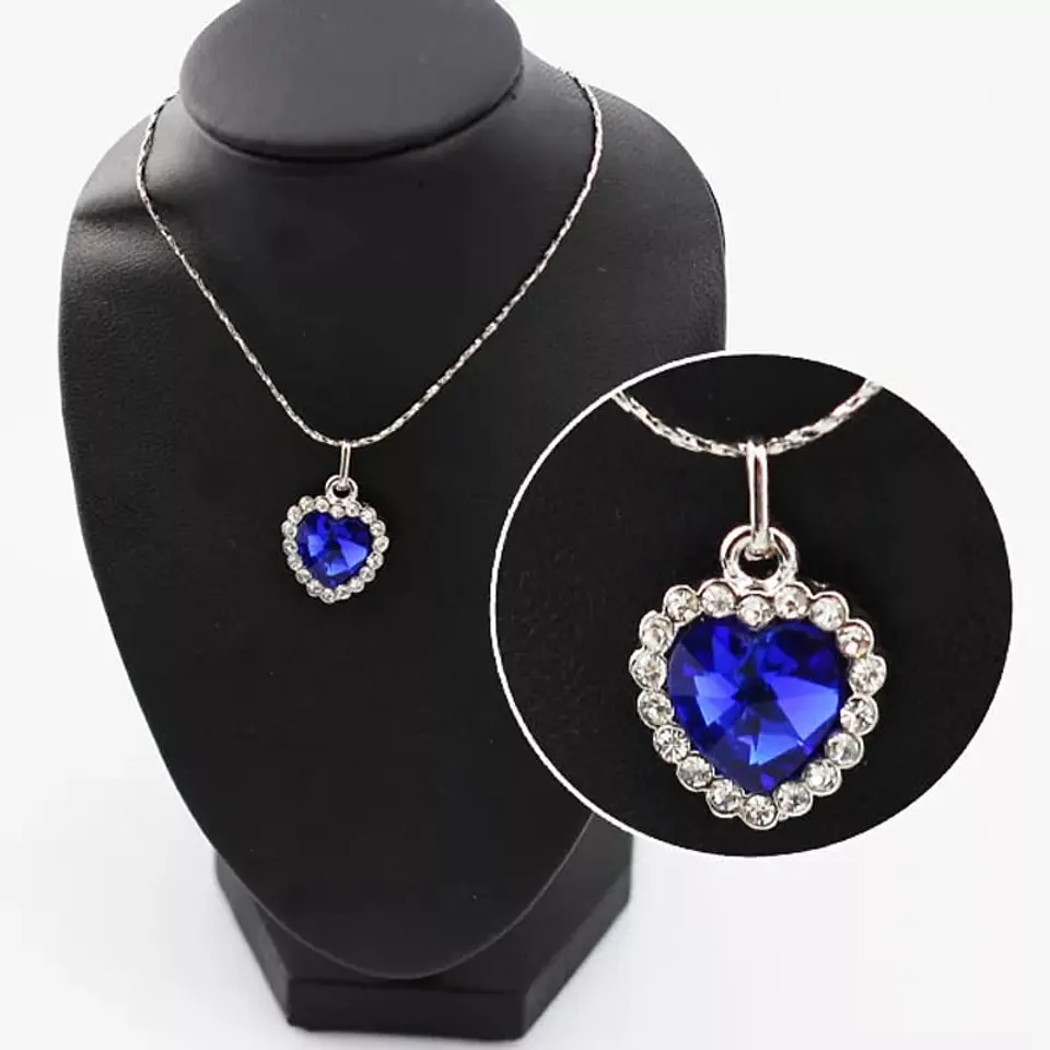 Conjunto Collar Aros Titanic Corazon Oceano 2