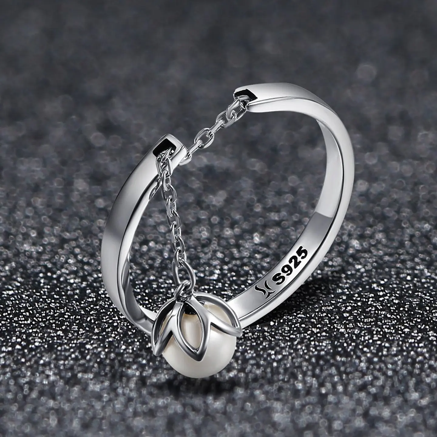 Anillo Plata 925 Flor y Perla 4