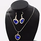 Conjunto Collar Aros Titanic Corazon Oceano - Miniatura 4
