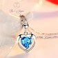 Collar Corazon Circon Azul Plateado - Miniatura 3