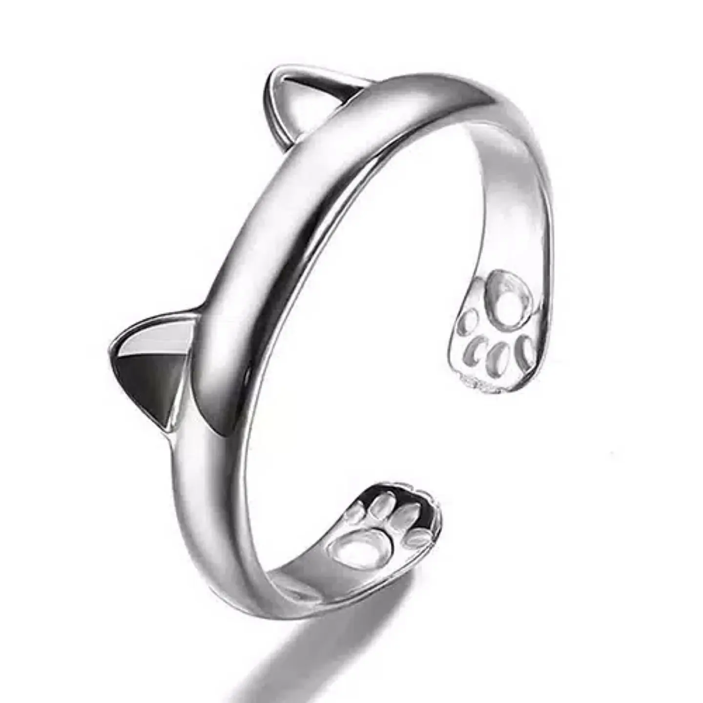 Anillo Orejas Gato Plateado 1