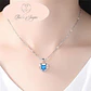 Collar Corazon Circon Azul Plateado - Miniatura 5