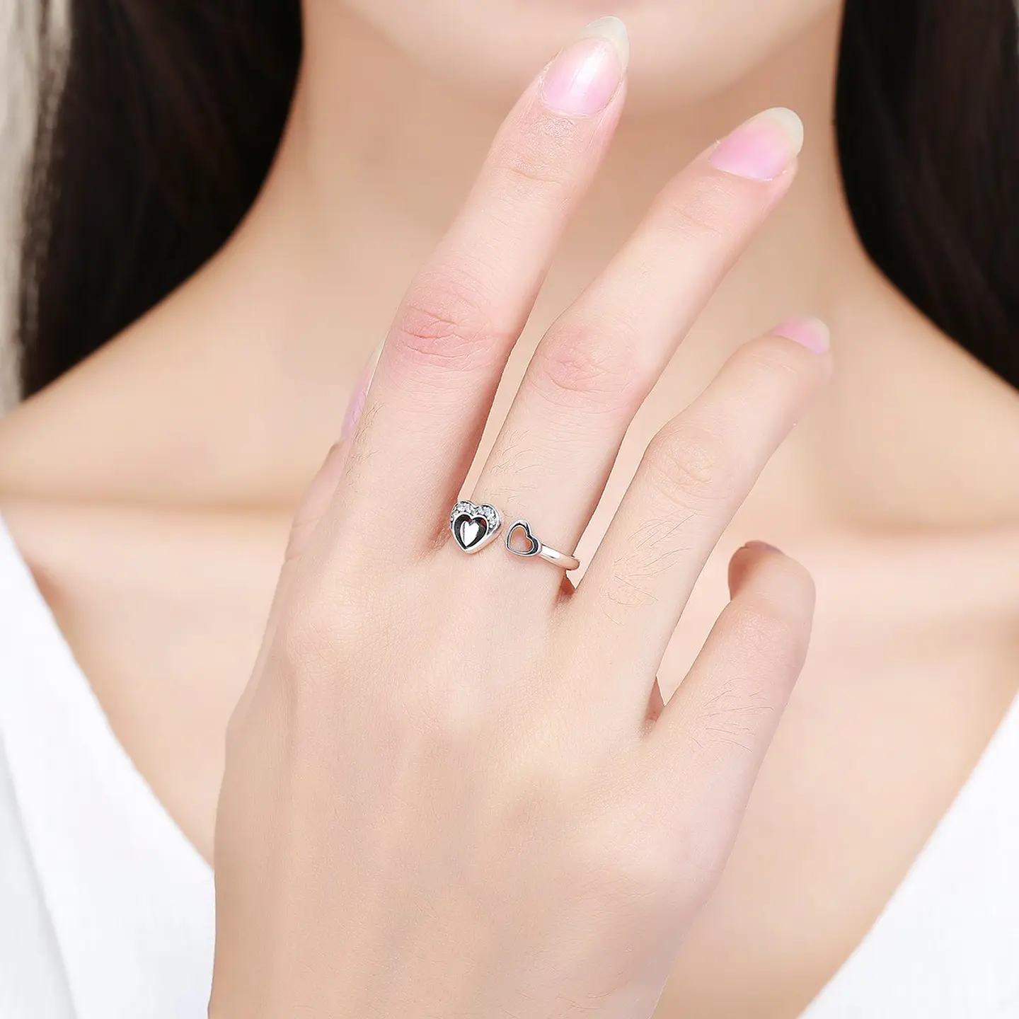 Anillo Plata 925 Corazon en Corazon 3