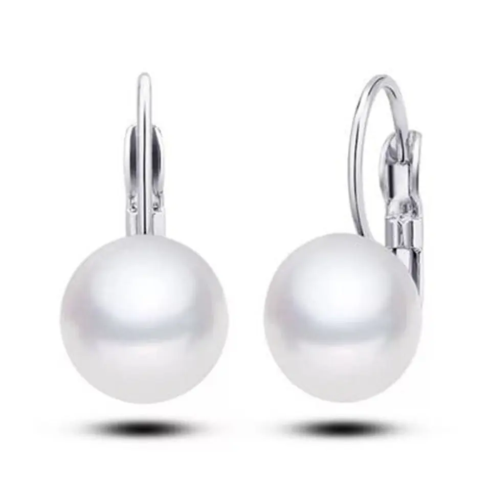 Aros Perla Colgante Plateado 1