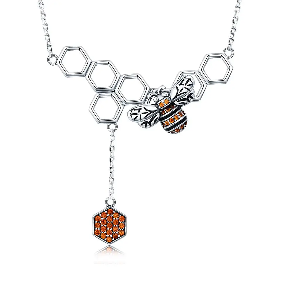 Collar Plata 925 Panal Abejas 1