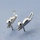 Conjunto Collar y Aros Gatitos Colgantes Plateado - Miniatura 5