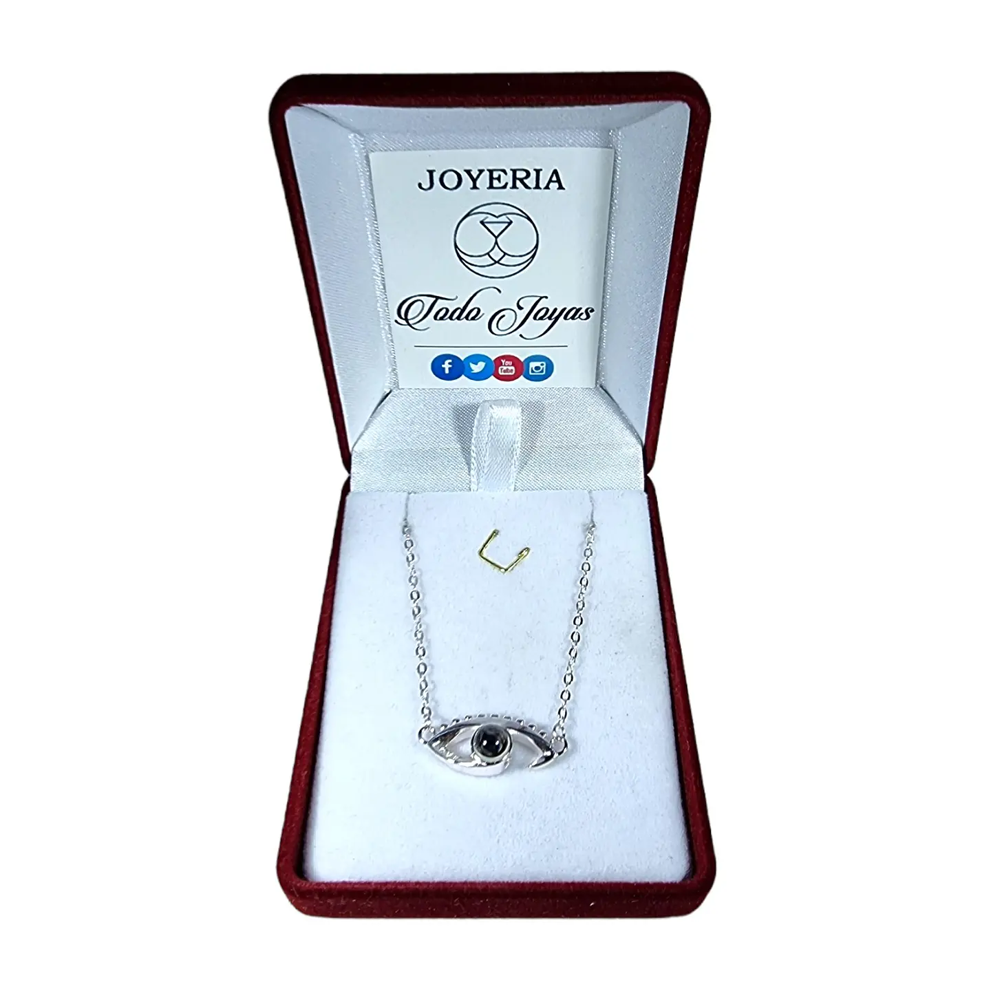 Collar Plata 925 Ojo Te Amo en 100 idiomas 2