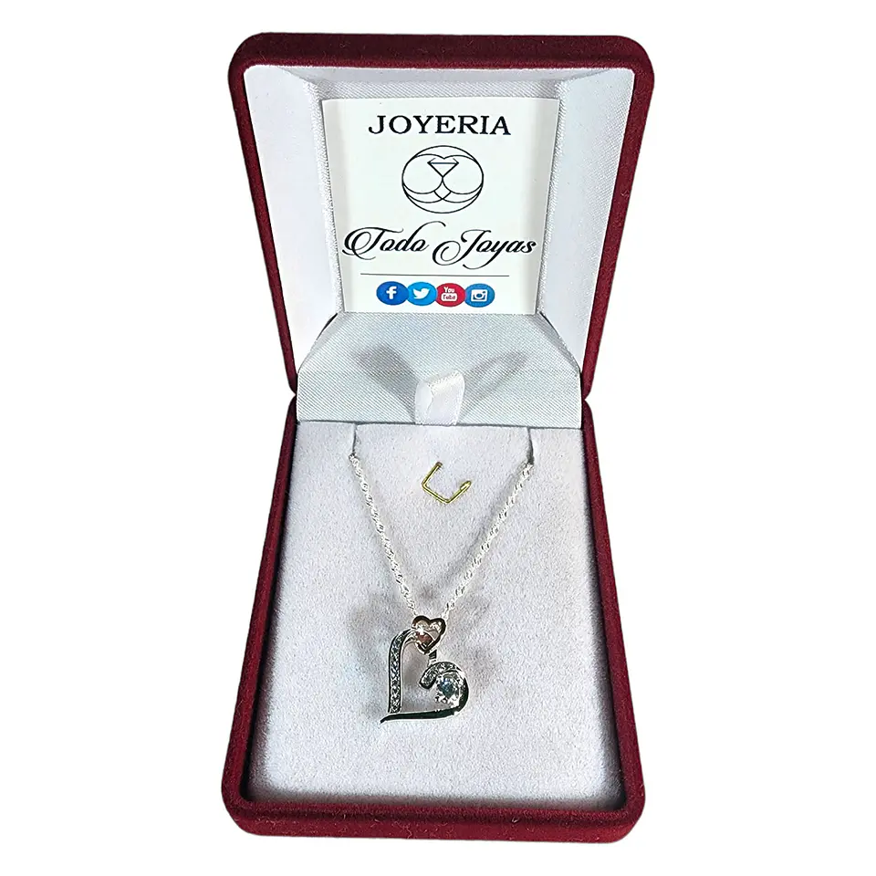 Collar Plata 925 Corazon en Corazon 2