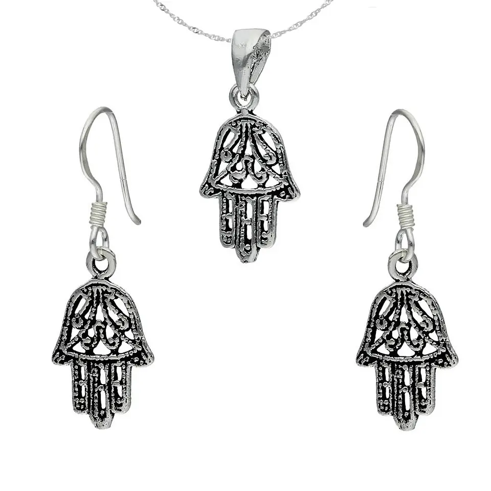 Conjunto Plata 925 Mano de Fatima 1