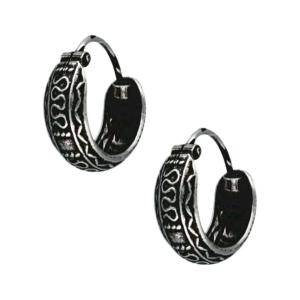 Aros Plata 925 Mini Argolla Etnico 12mm 1