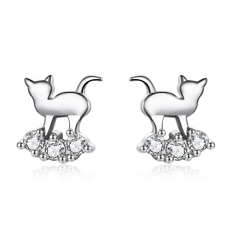 Aros Plata 925 Mini Gatitos 1
