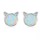 Aros Plata 925 Gatito Opal - Miniatura 1
