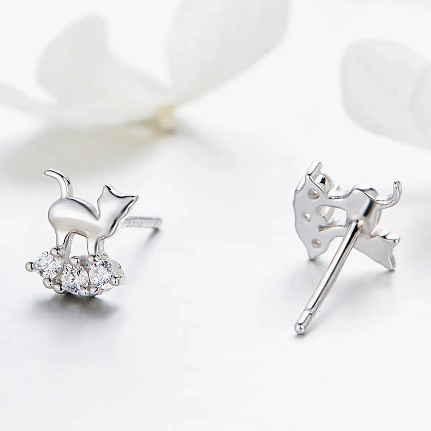 Aros Plata 925 Mini Gatitos 3
