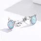 Aros Plata 925 Gatito Opal - Miniatura 3
