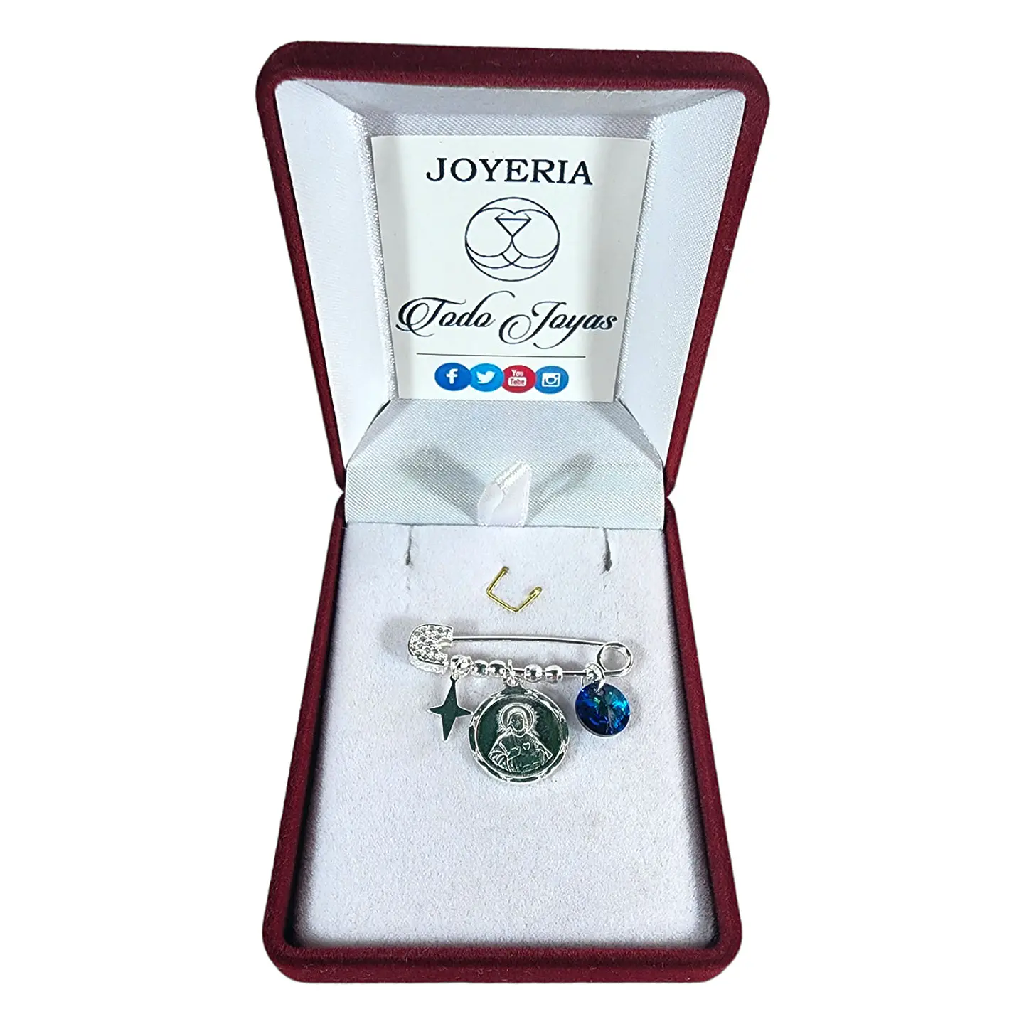 Prendedor Plata 925 Sagrado Corazon de Jesus 2