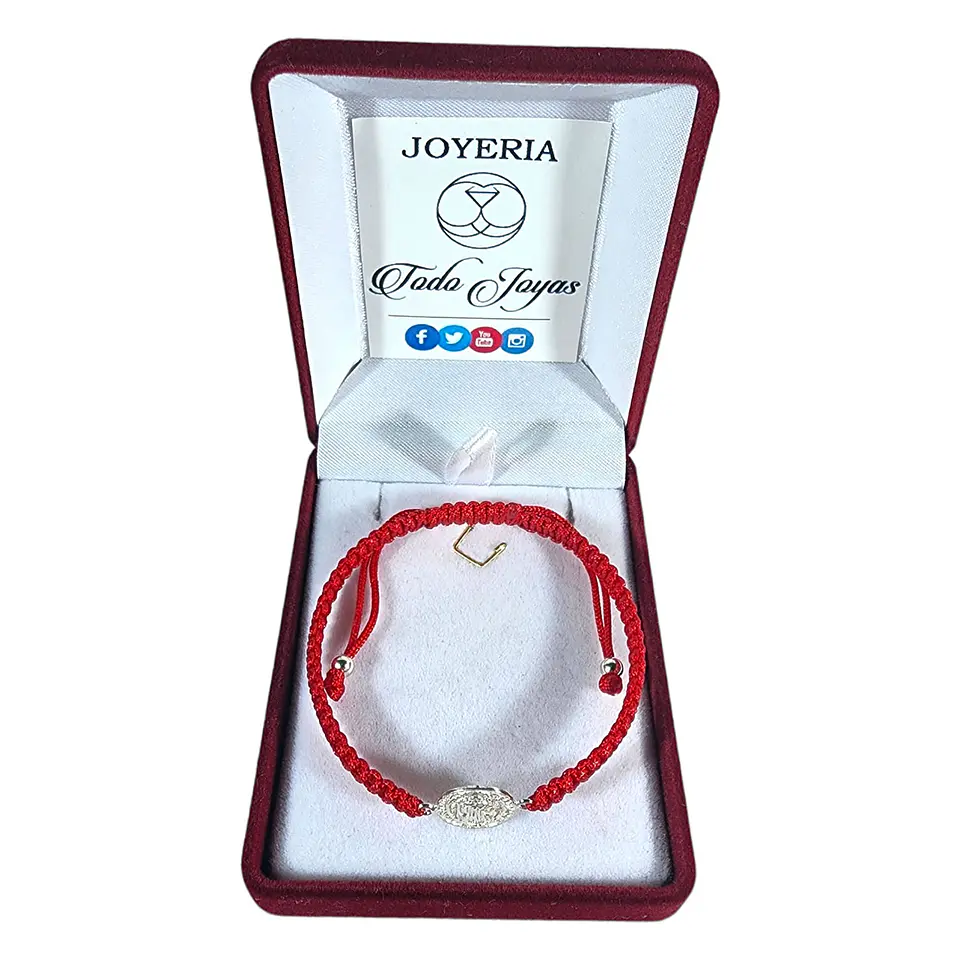 Pulsera Plata 925 Hilo Rojo Trenzado San Benito 923 2