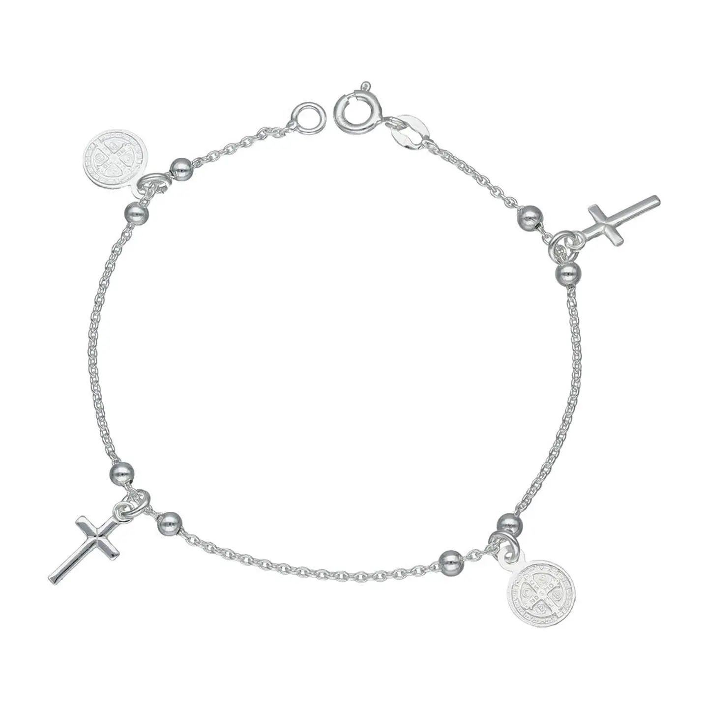 Pulsera Plata 925 San Benito y Cruz 1