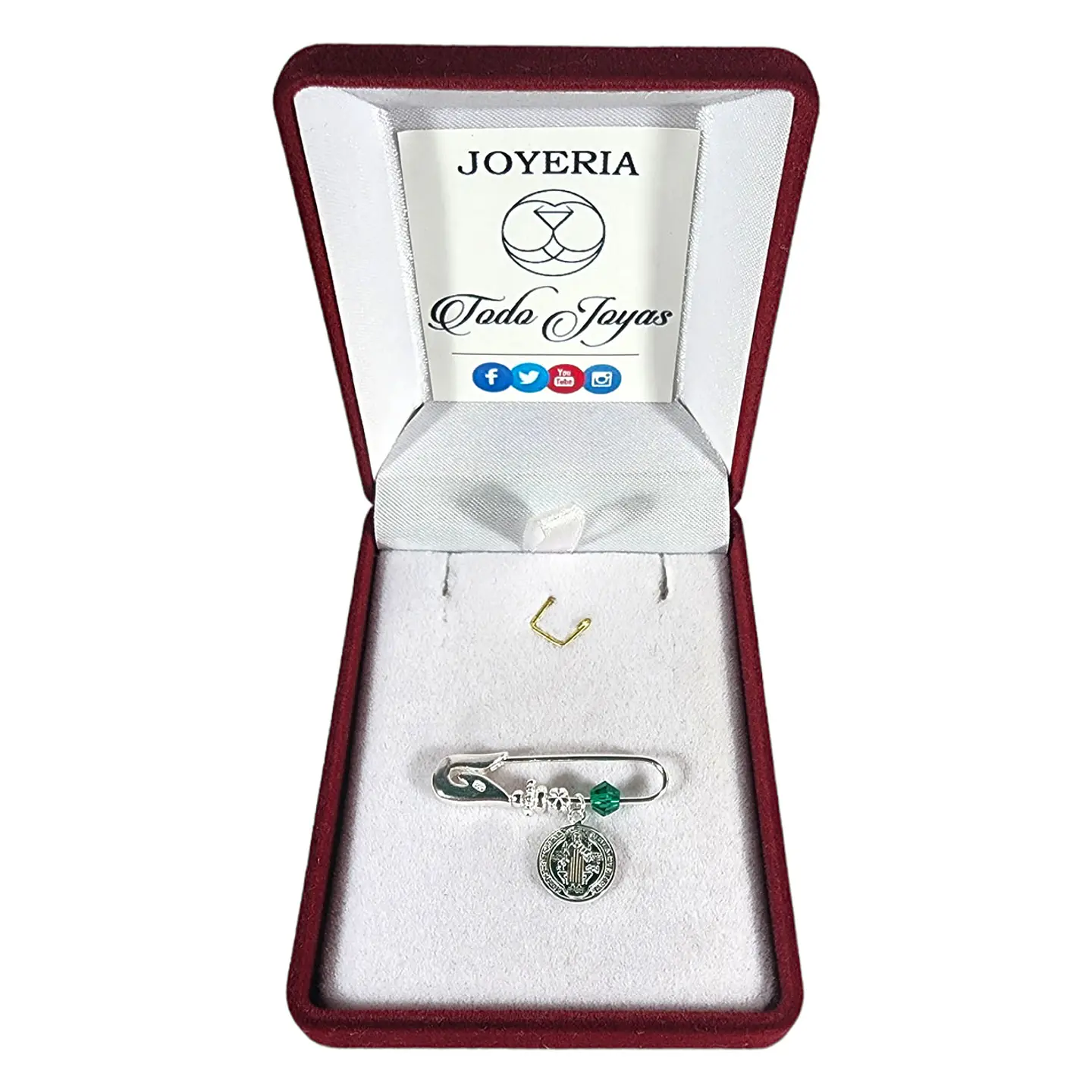 Prendedor Plata 925 Bebe San Benito Verde 2