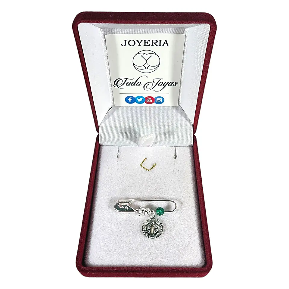 Prendedor Plata 925 Bebe San Benito Verde 2