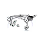 Anillo Colibri Picaflor Hojas Ajustable Plateado - Miniatura 3