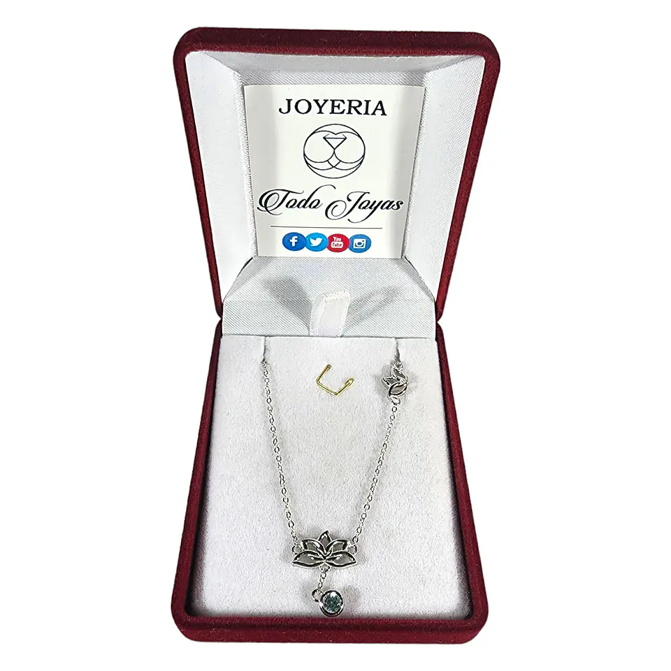 Collar Plata 925 Flor de Loto y Circon 2