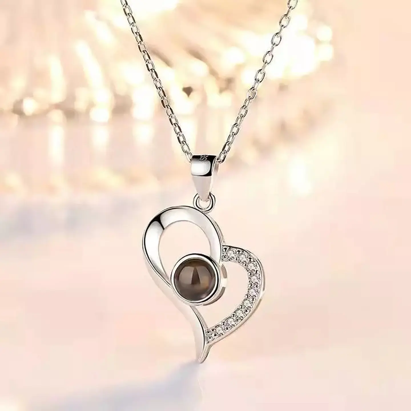 Collar Corazon Chic Te Amo en 100 Idiomas Plateado 5