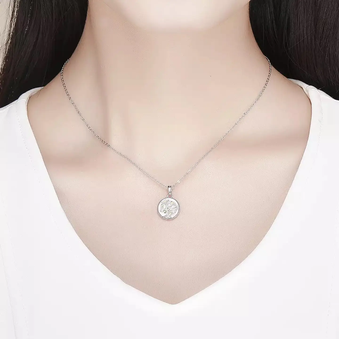 Collar Plata 925 Arbol Corazones 3