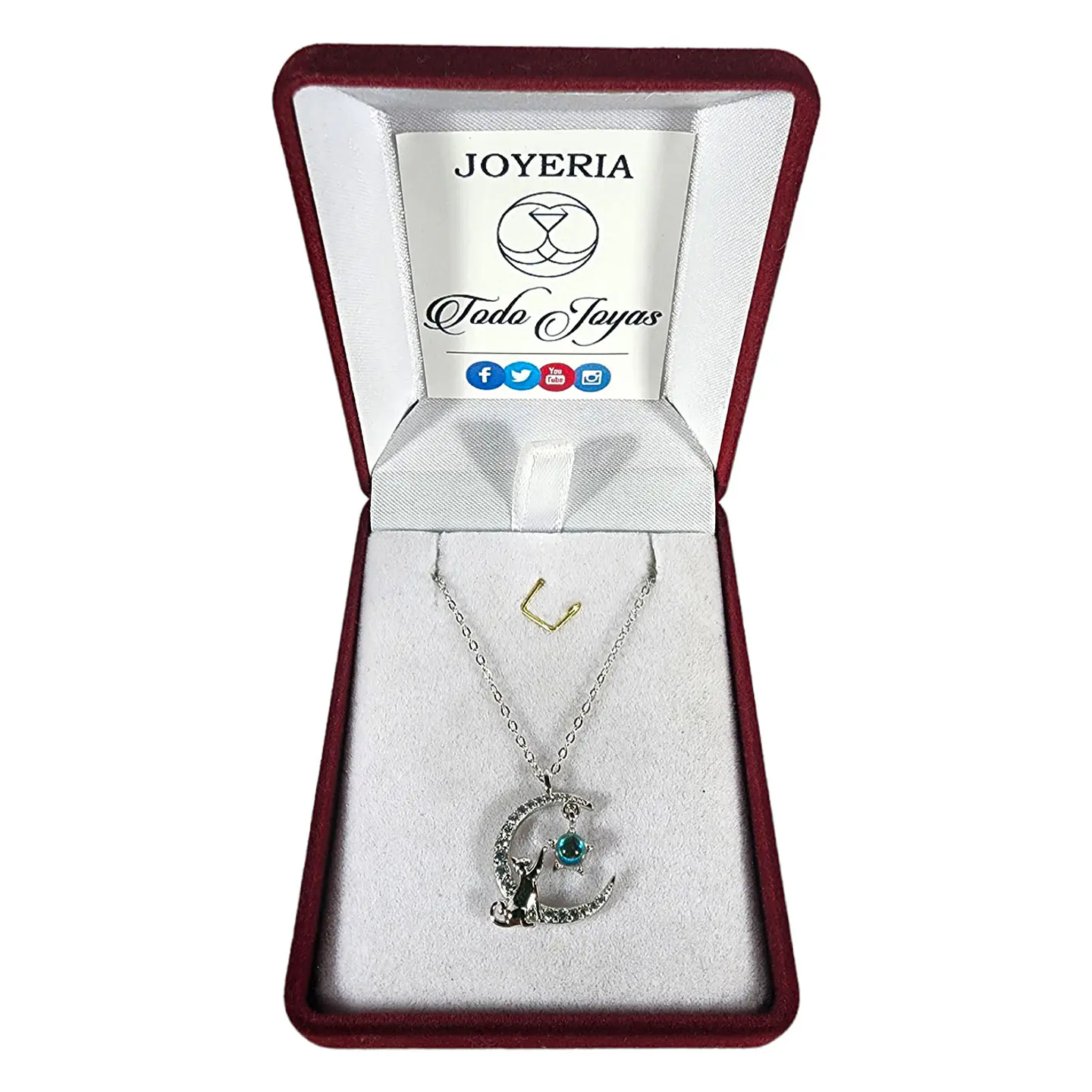 Collar Plata 925 Gato en Luna y Estrella 2