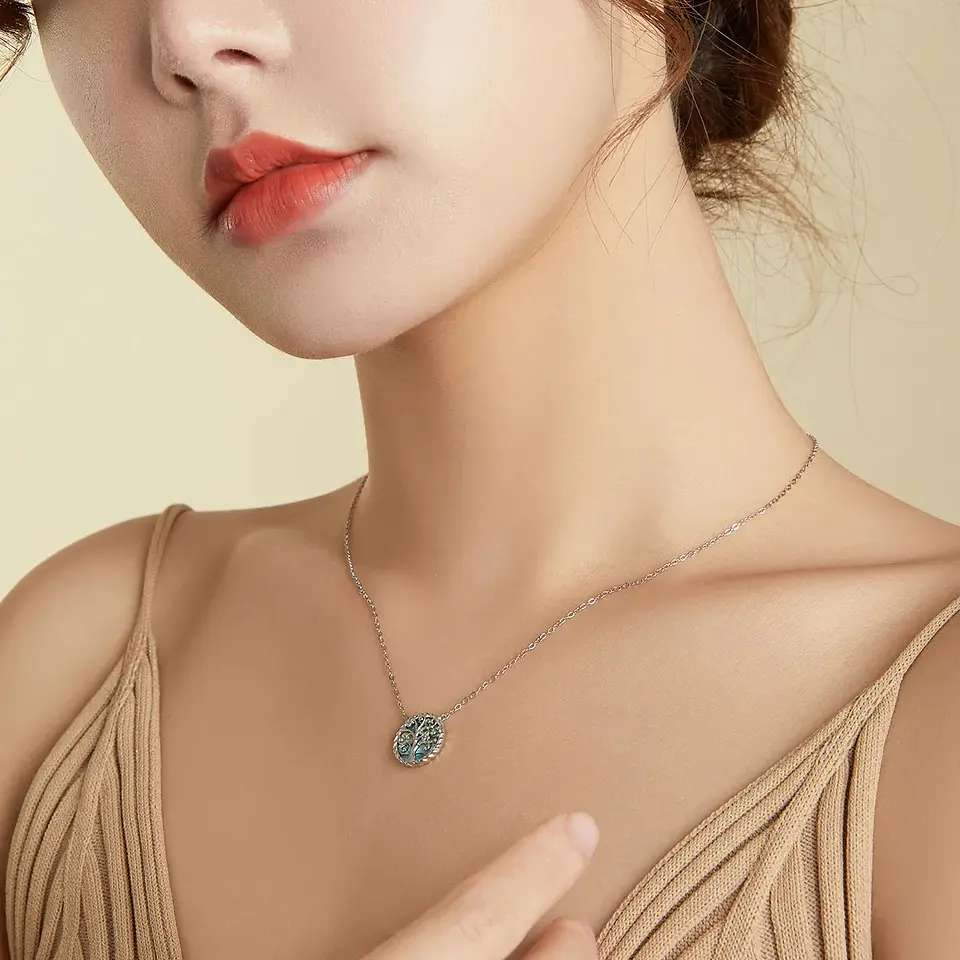 Collar Plata 925 Arbol Opal 3
