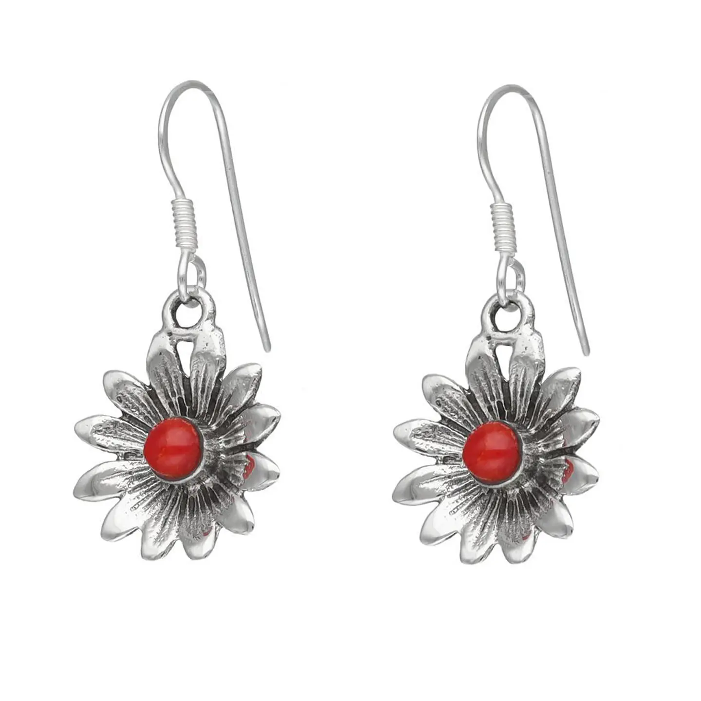 Aros Plata 925 Colgante Flor jaspe 1