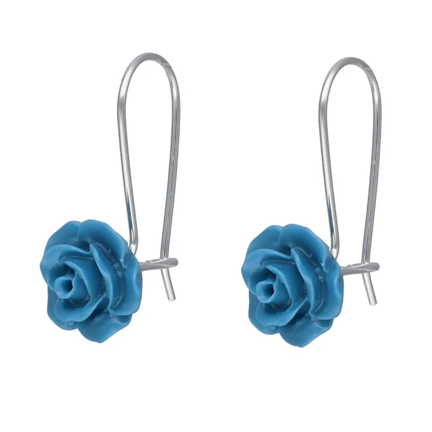 Aros Plata 925 Colgante Flor Turquesa 1
