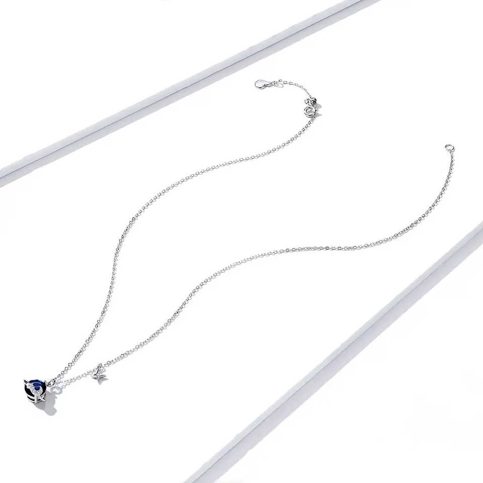 Collar Plata 925 Planeta Azul y Estrellas 6