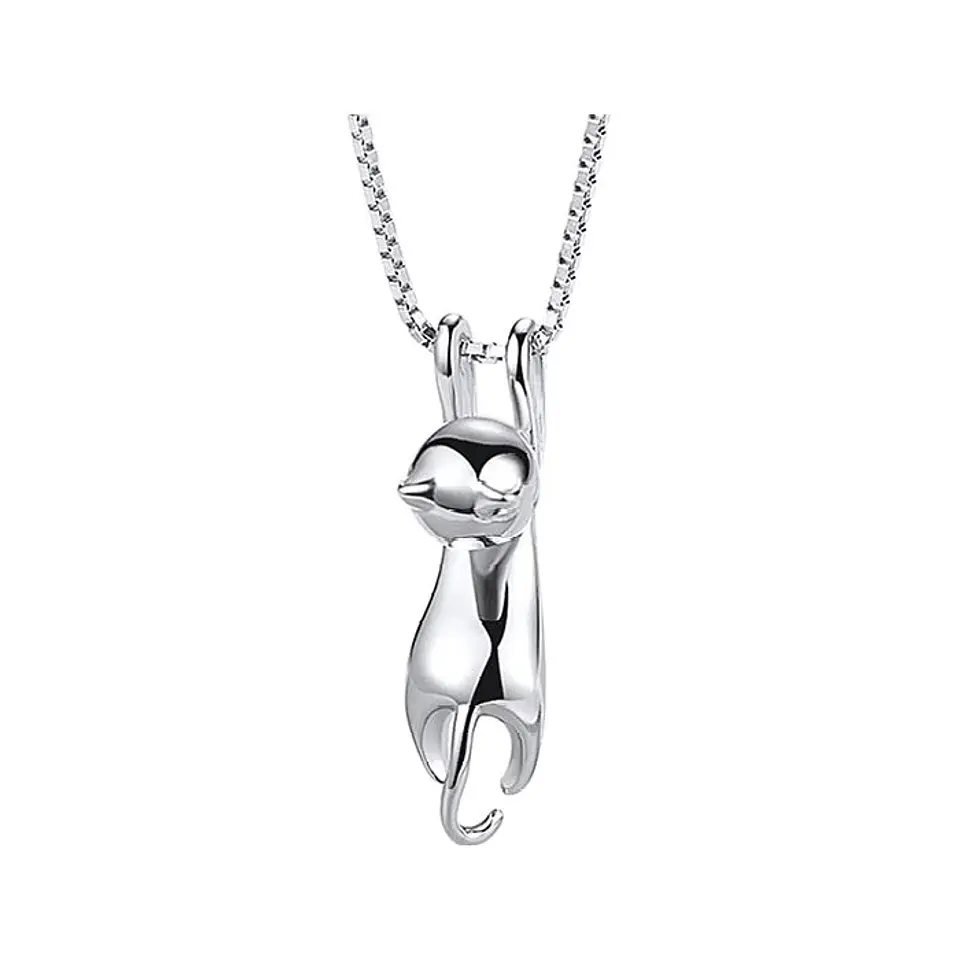 Collar Gato Golgante Plateado 1