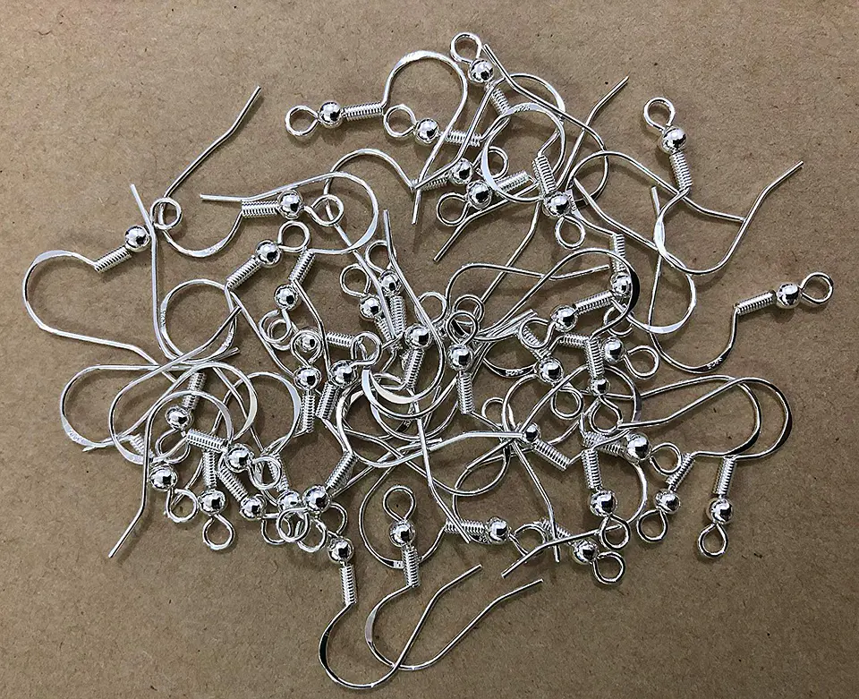 Pack 200 Ganchos Para Aros Plateados Bolita 4