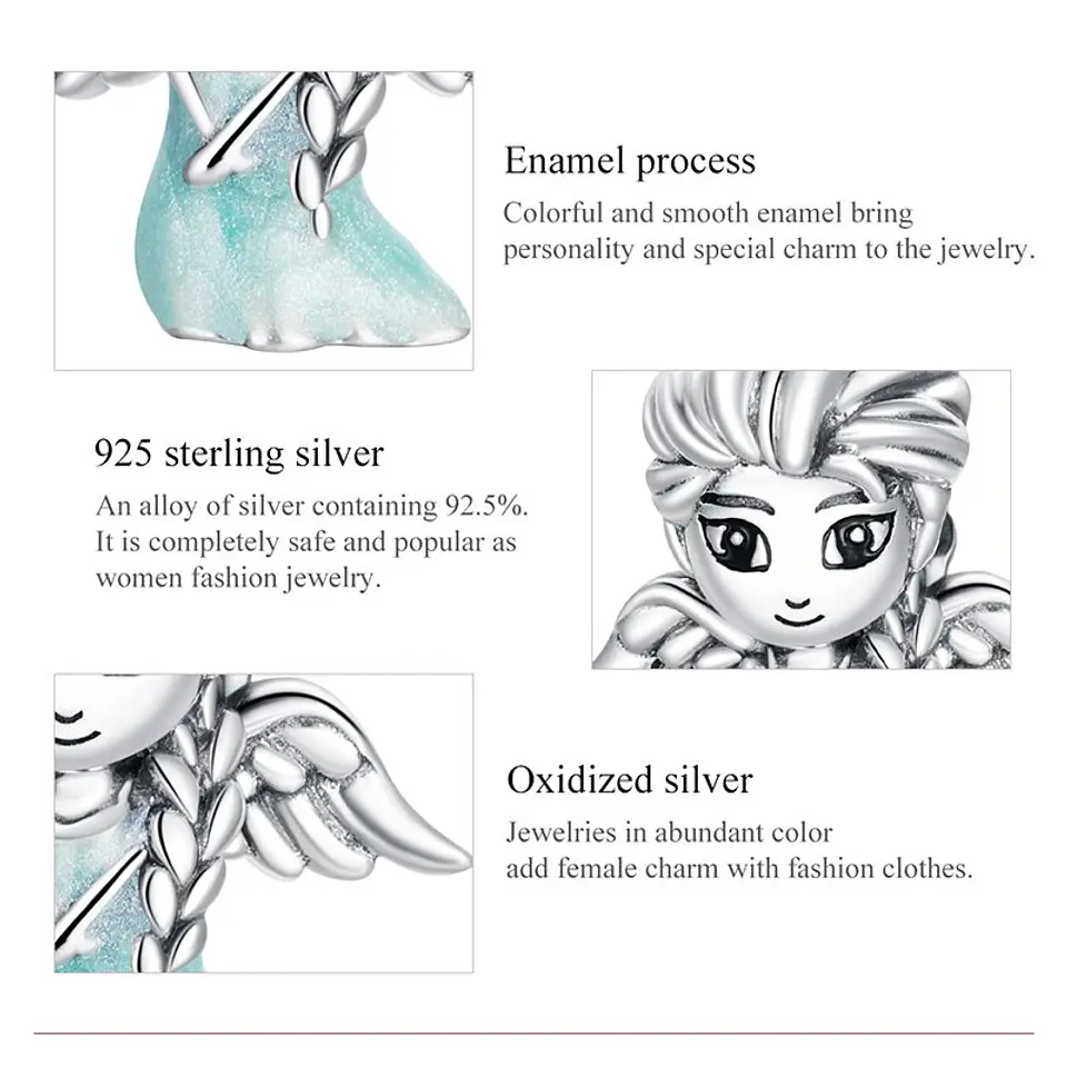 Charm Dije Plata 925 Hada de Hielo 2