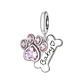 Charm Dije Plata 925 Hueso Patita Rosada - Miniatura 1