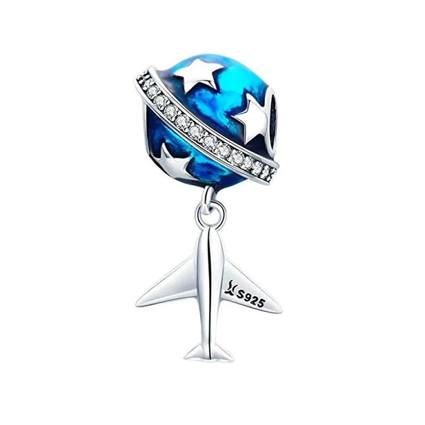 Charm Dije Plata 925 Avion y Planeta 1