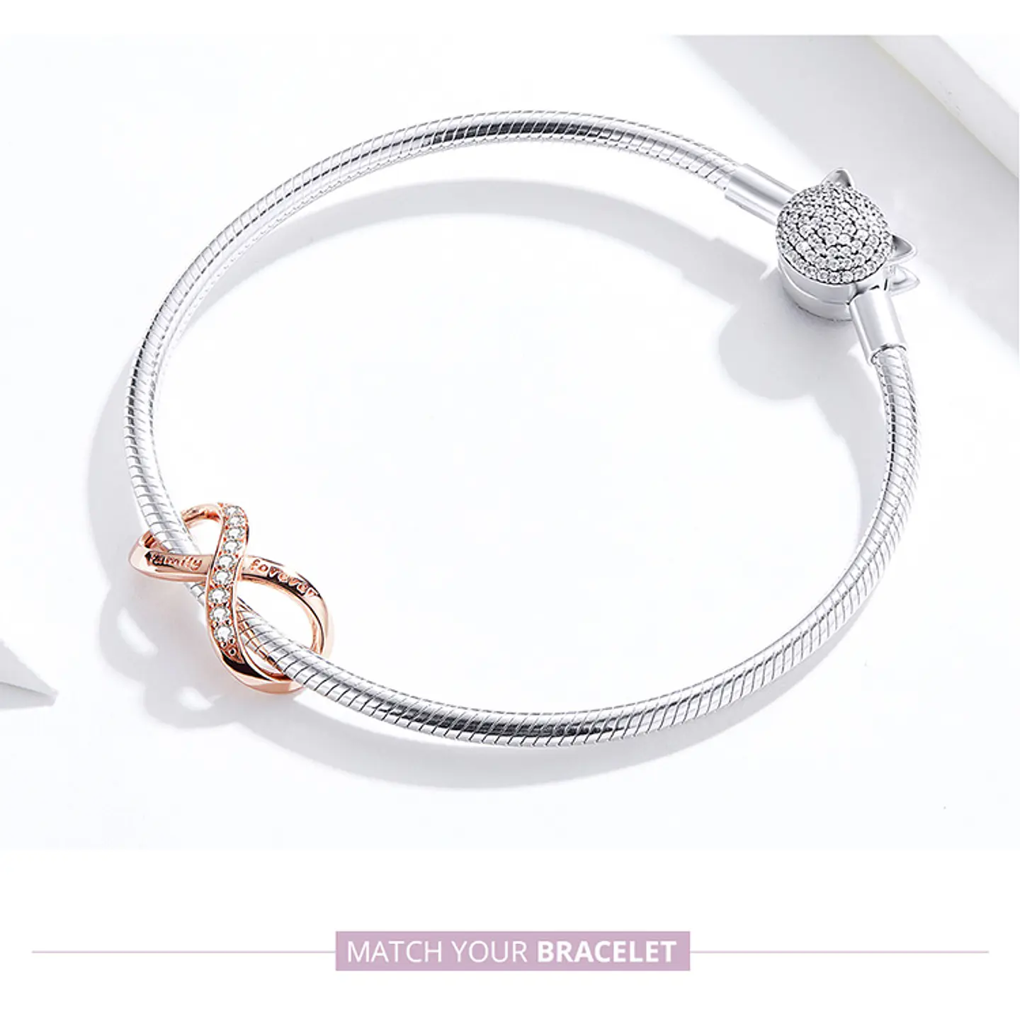 Charm Dije Plata 925 Infinito Rose Gold 3