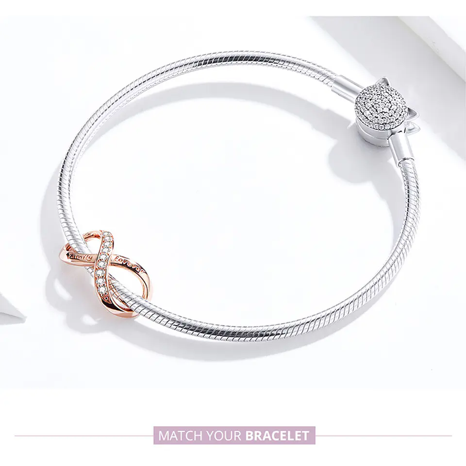 Charm Dije Plata 925 Infinito Rose Gold 3