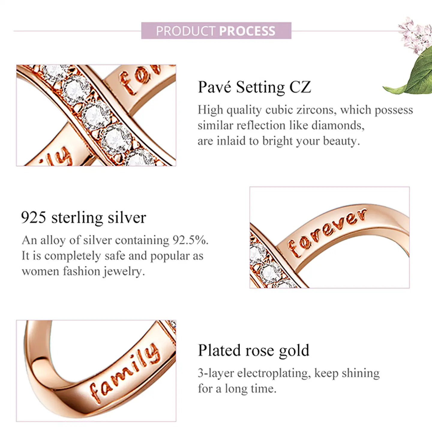 Charm Dije Plata 925 Infinito Rose Gold 4